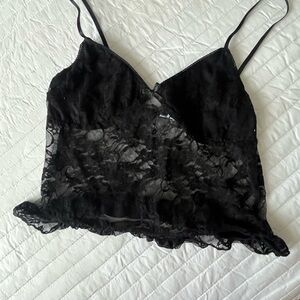 Black Lace Camisole Top